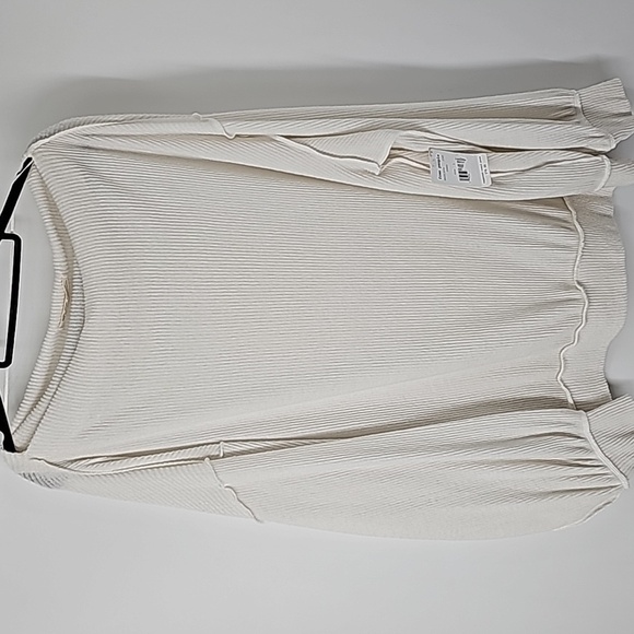 We The Free Inverted Seam Boat Neckline Ribbed Knit Pullover Boho Sweater - Picture 9 of 16